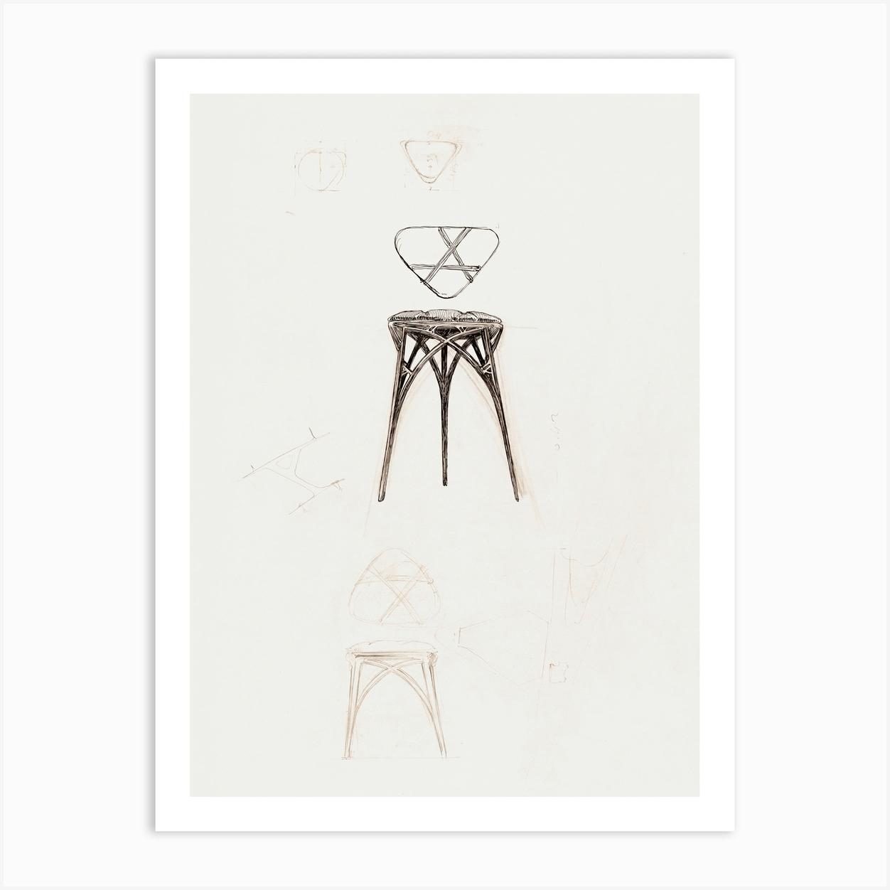 Stool For Fouquet Boutique, Alphonse Mucha Art Print by Fy! Classic Art Prints and Posters