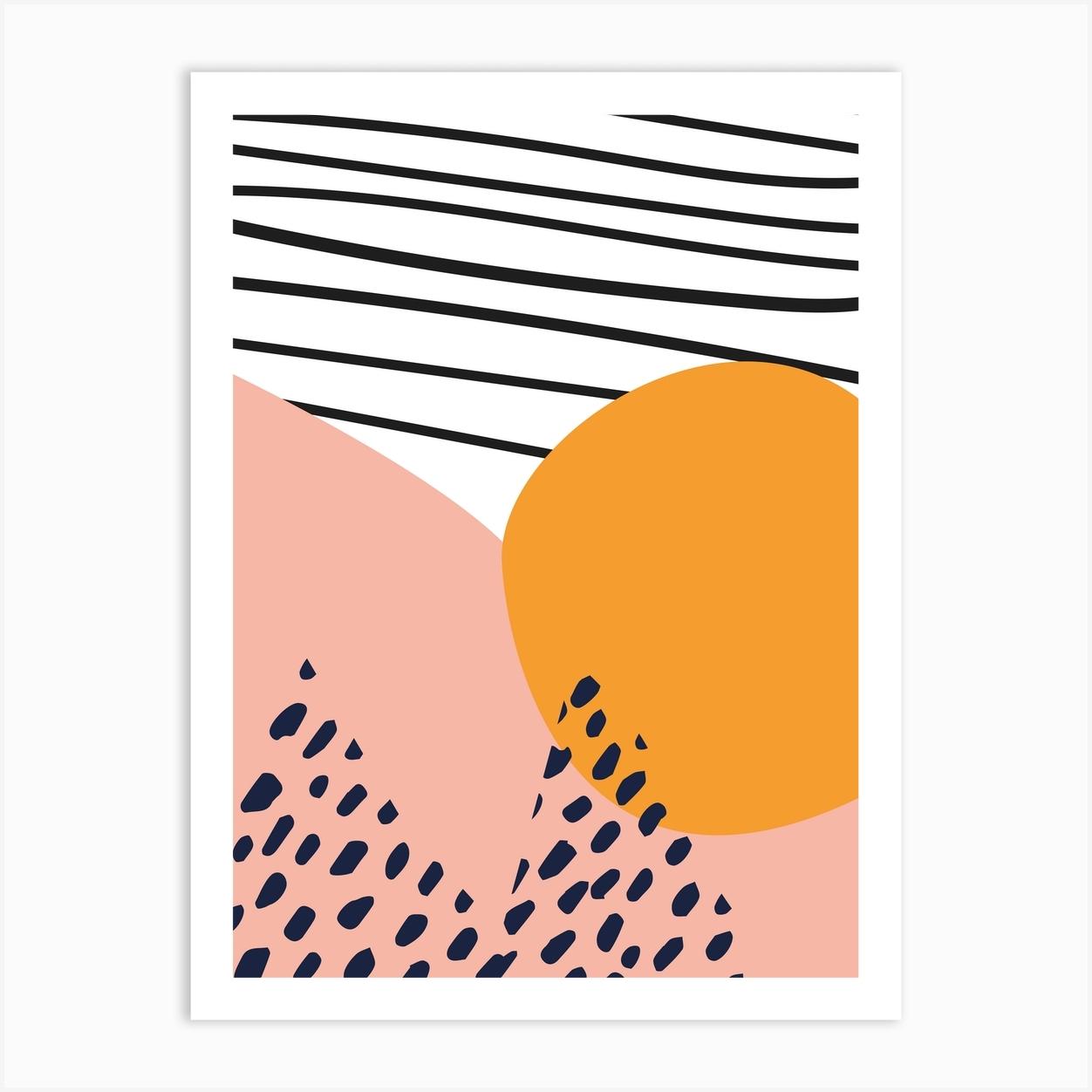 Sunset Over The Hills Art Print by Seija Zaman