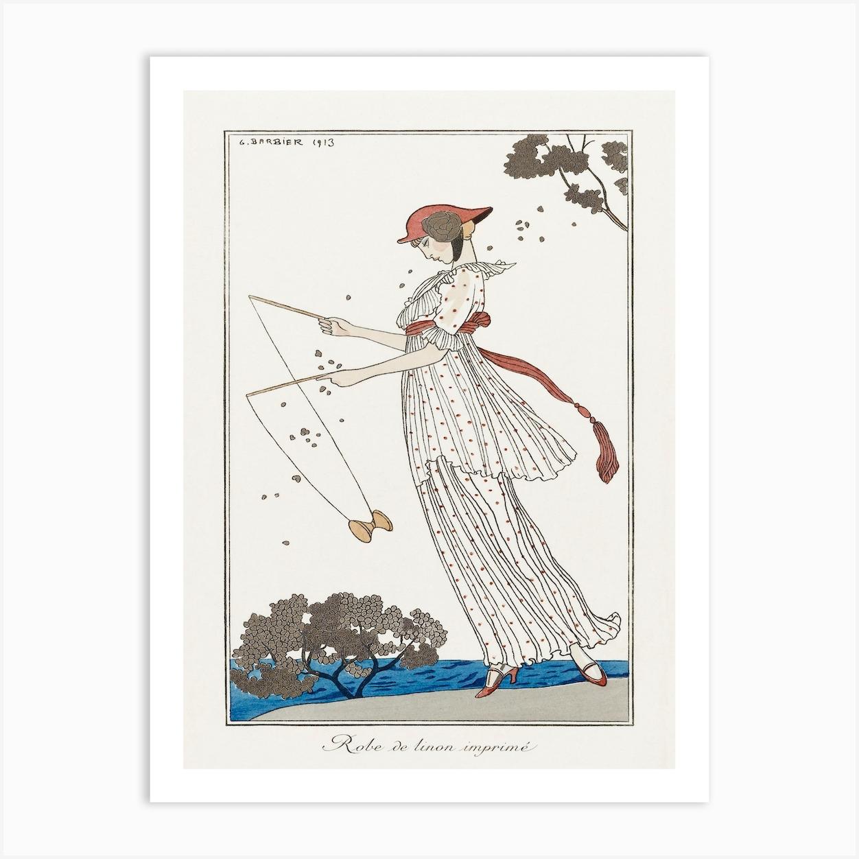Costumes Parisiens Robe De Linon Imprimé From Journal Des Dames Et Des Modes (1913), George Barbier Art Print by Fy! Classic Art Prints and Posters
