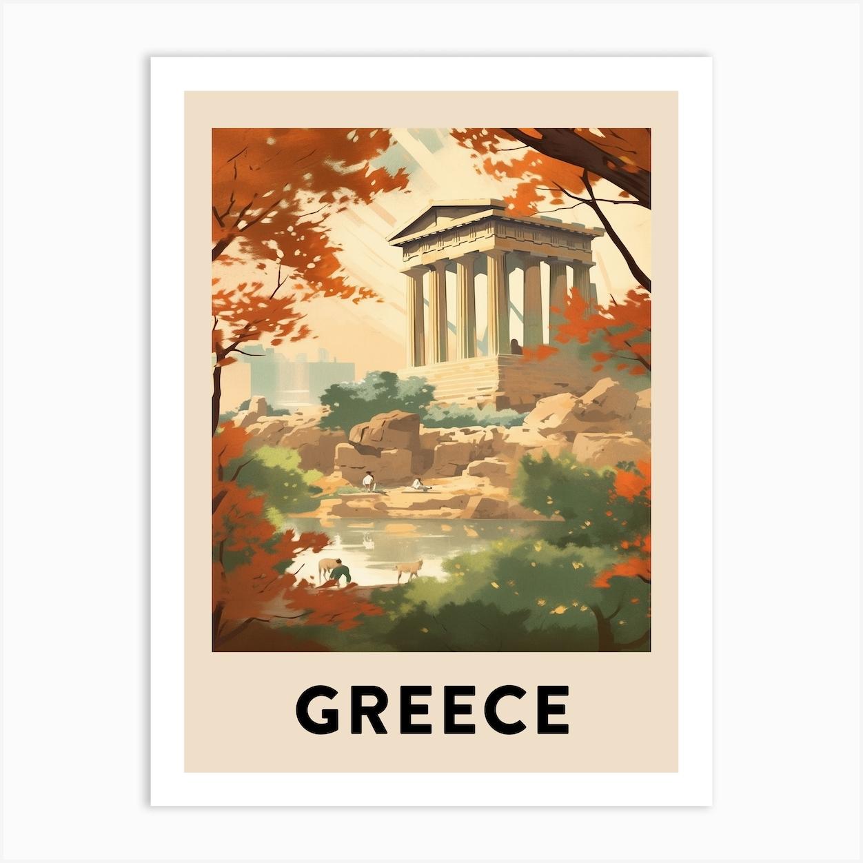 Vintage Travel Poster Greece 5 Art Print by Travel Poster Collection