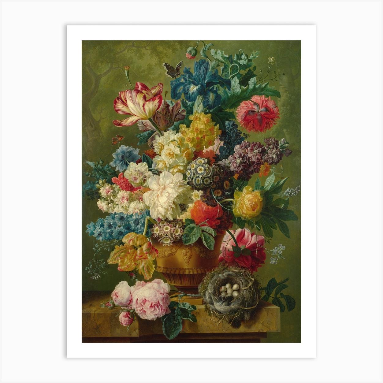 Flowers In A Vase, Paulus Theodorus van Brussel Art Print by The National Gallery Art Prints and Posters