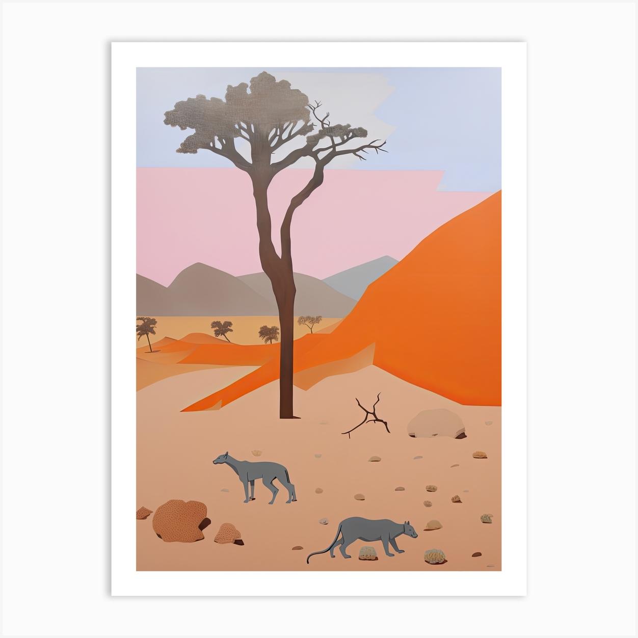 Thar Desert Asia (India And Pakistan), Contemporary Abstract Illustration 3 Art Print by Blossom Boots