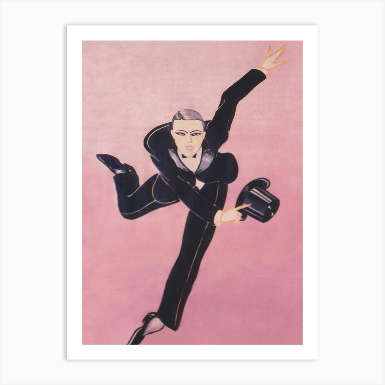 Tap Dancer In Tuxedo Vintage Print Art Print by Vibrant Vintage