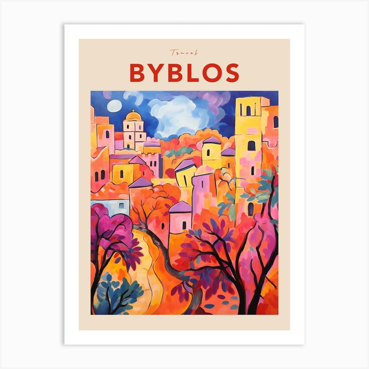 Byblos Lebanon 3 Fauvist Travel Poster Art Print by MedArt