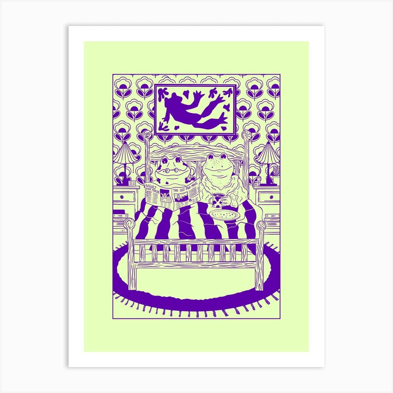 Bed Frog Art Print by Yeyejess Studio