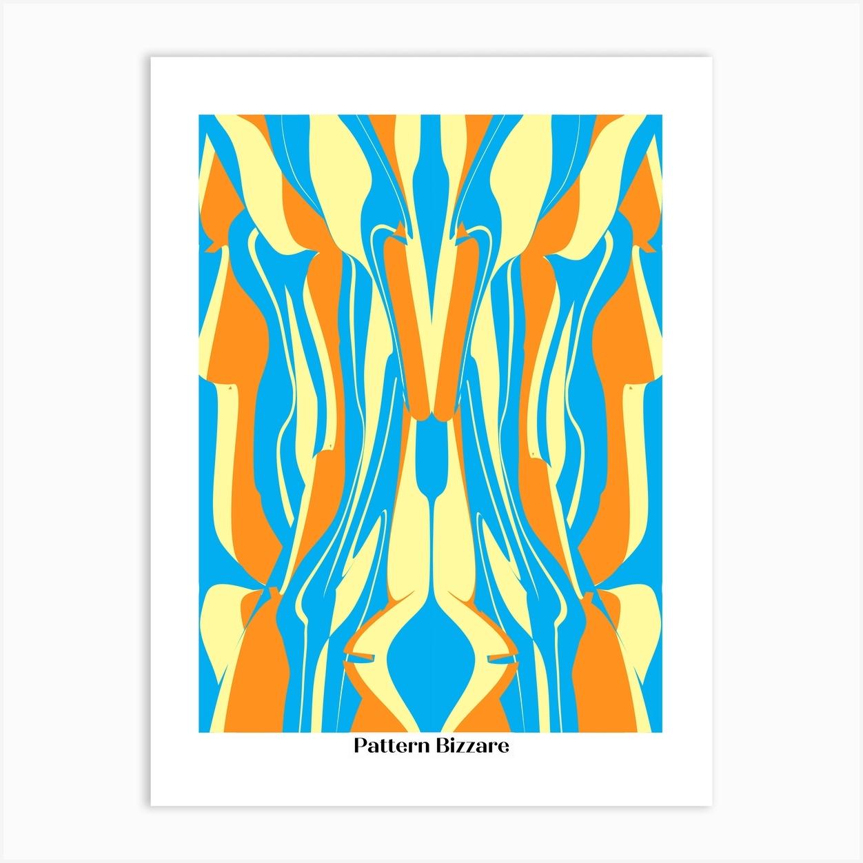 Pattern Bizarre In Bright Blue Art Print by Little Dean