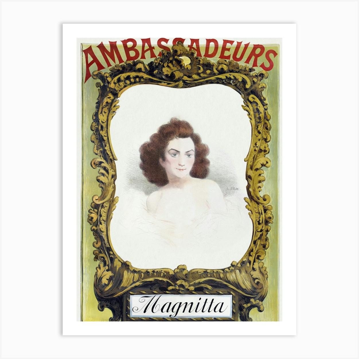 Lemercier Ambassadeurs, Magnitta, Affiche Couleur (1895) By Adolphe Willette,Original From The Public Art Print by Fy! Classic Art Prints and Posters