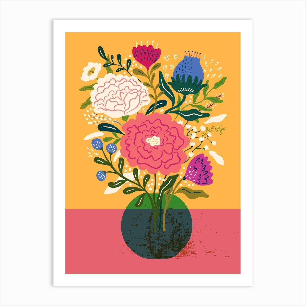 Flowers In A Vase 5 Art Print by Artsy Bessy