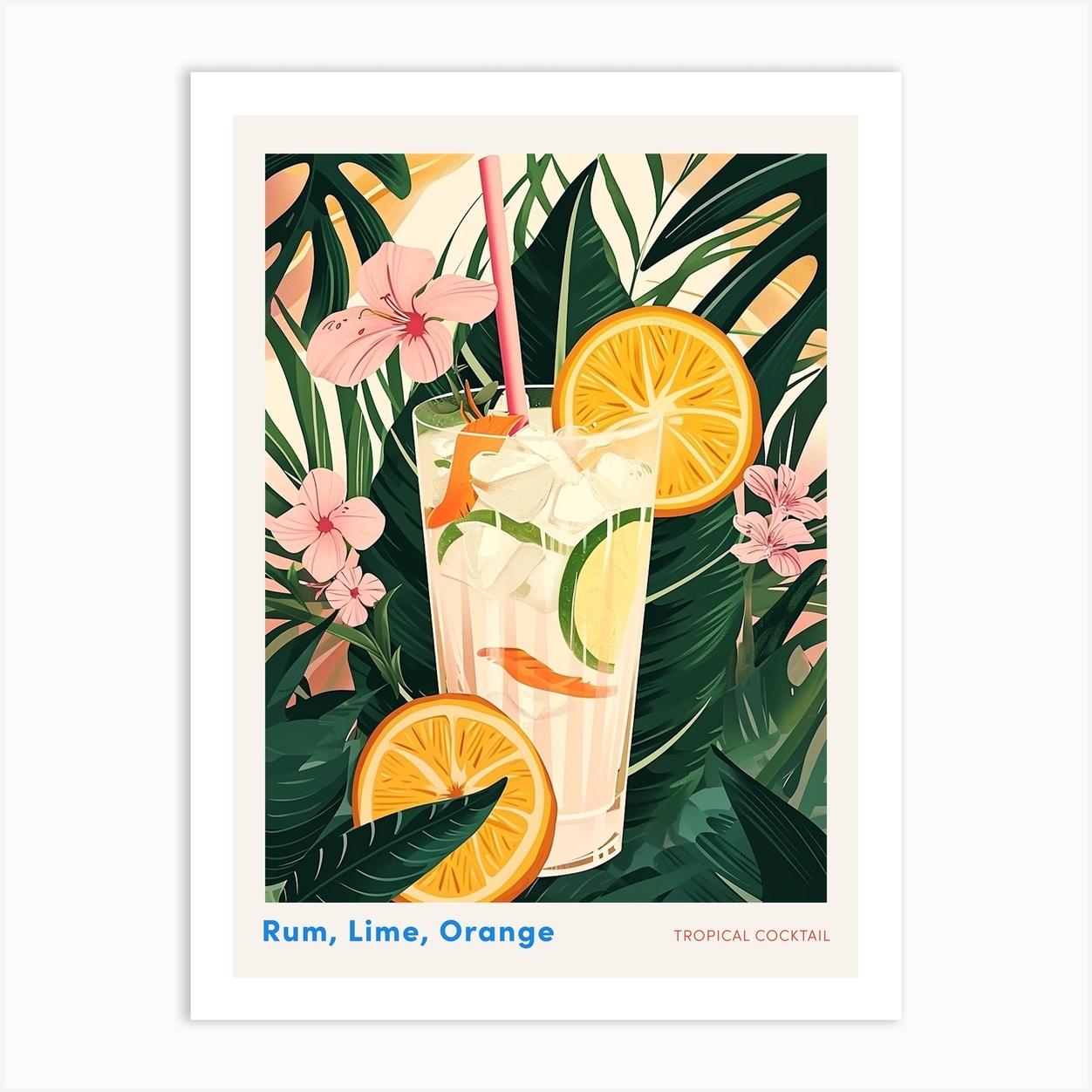 Art Deco Tropical Cocktail Poster Art Print by Artful Mixology