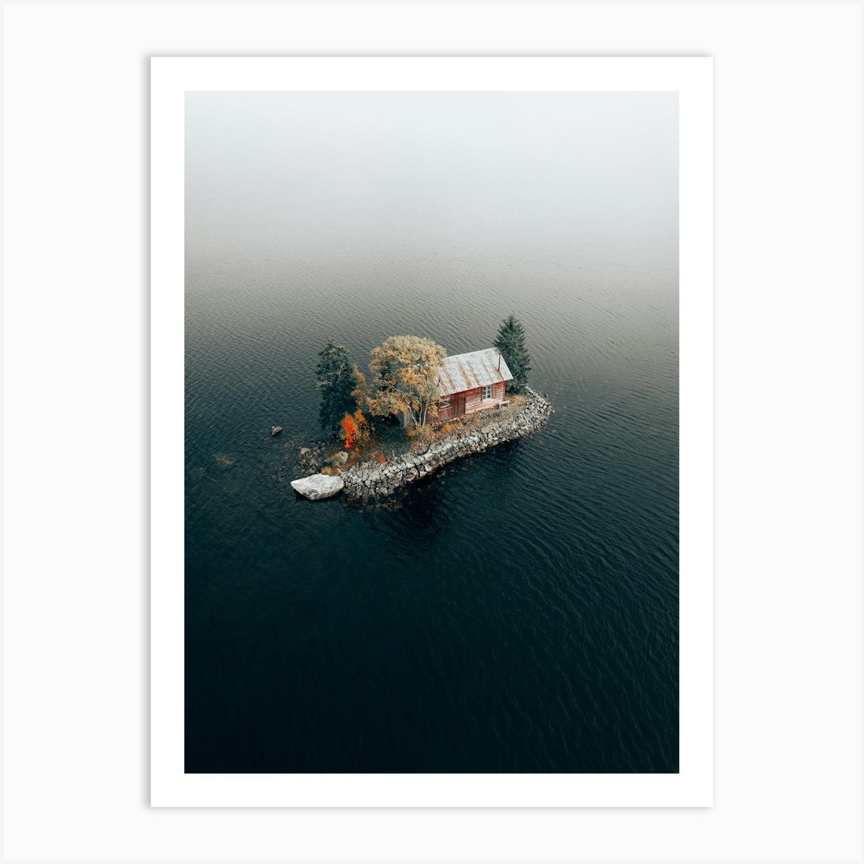 Remote cabin Art Print by buchstabenhausen