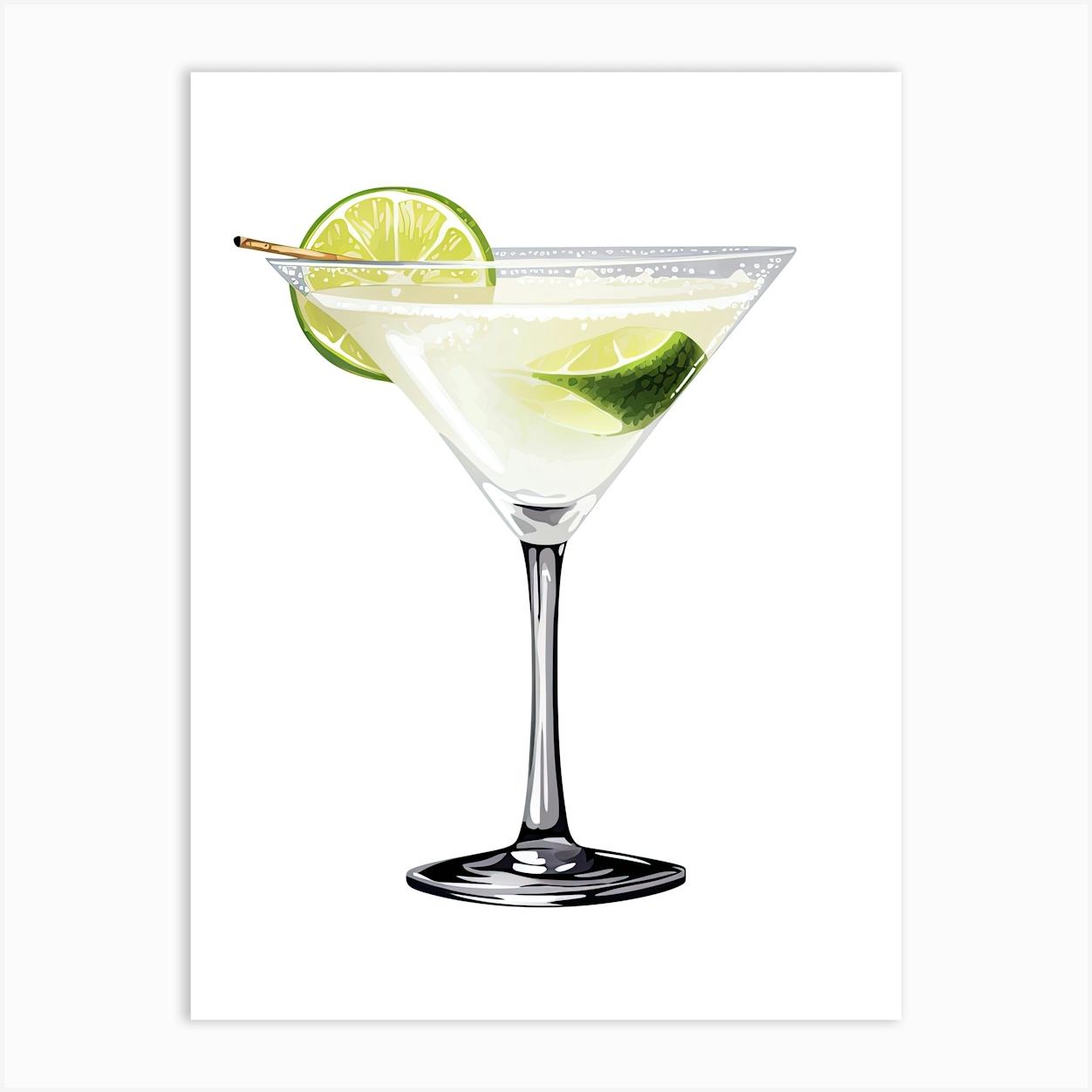 Mid Century Modern Margarita Floral Infusion Cocktail 4 Art Print by Artful Mixology