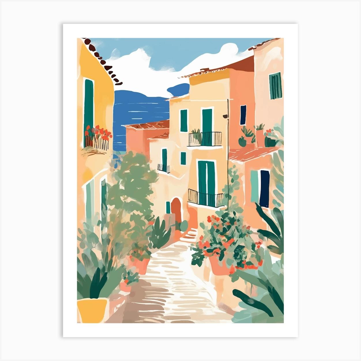 Sicily streets Coast Houses Art Print by Palmito
