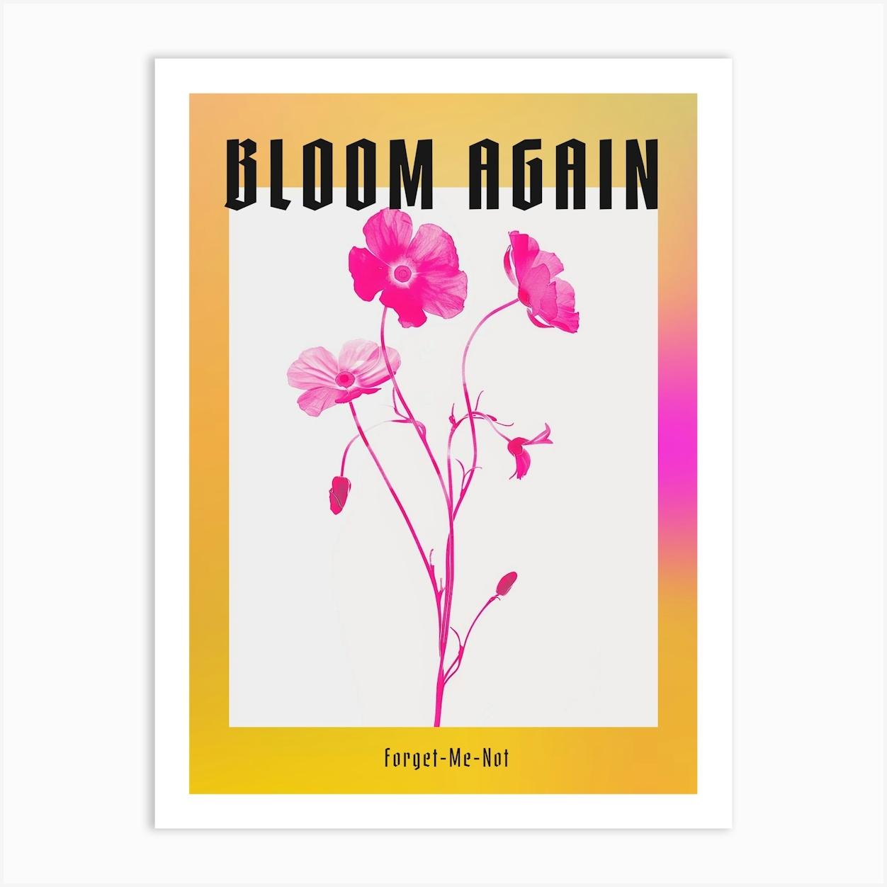 Hot Pink Forget Me Not 2 Poster Art Print by Botanic Studio