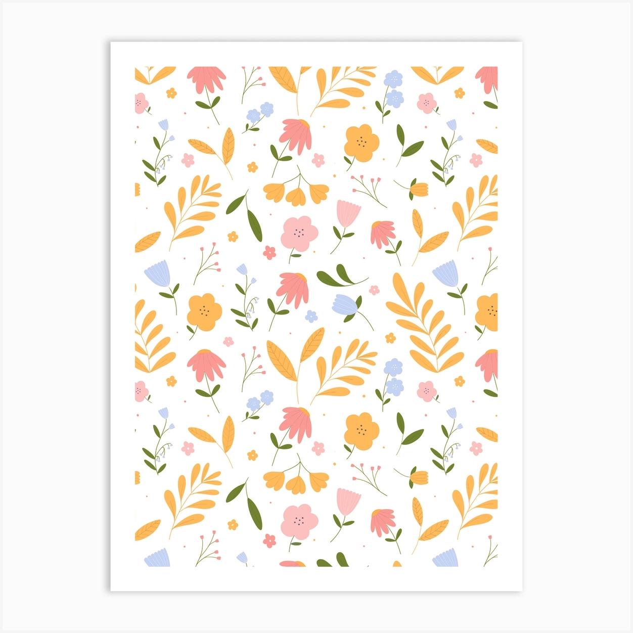 Bright Floral Pattern Poster