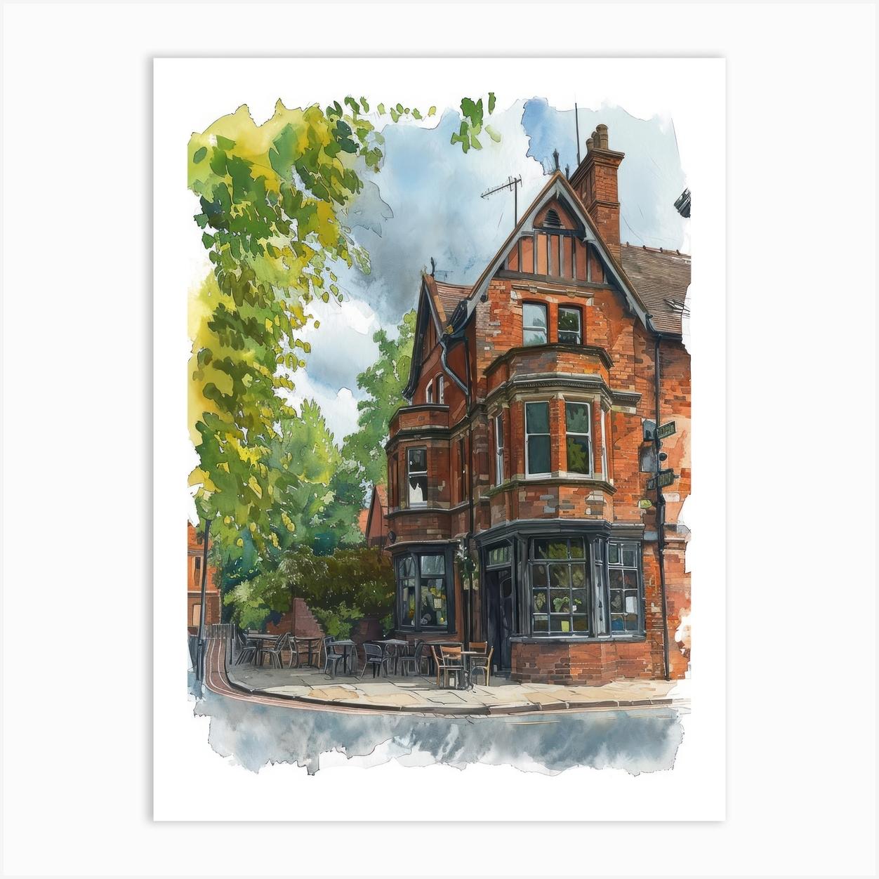 Bexley London Borough Street Watercolour 4 Art Print by Cityscape Art Co.