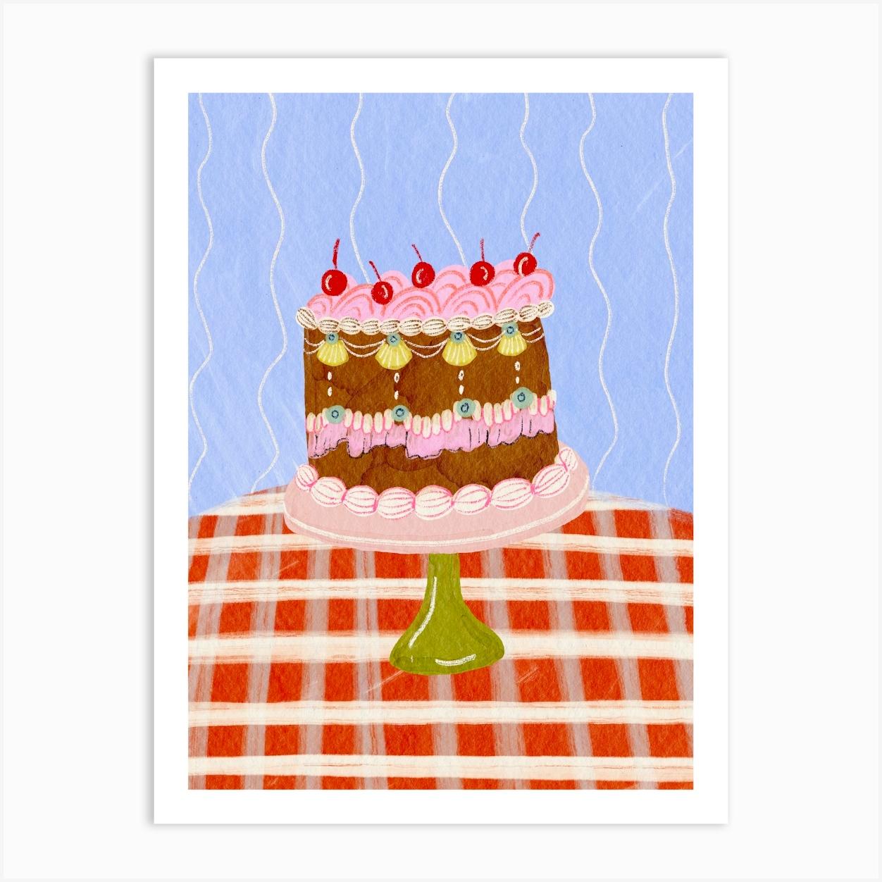 Cake On A Table Art Print by Kartika Paramita