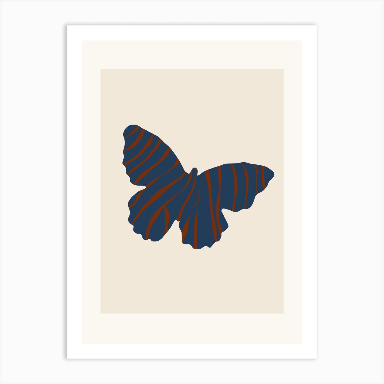 Striped Butterfly Art Print by BrankaPD