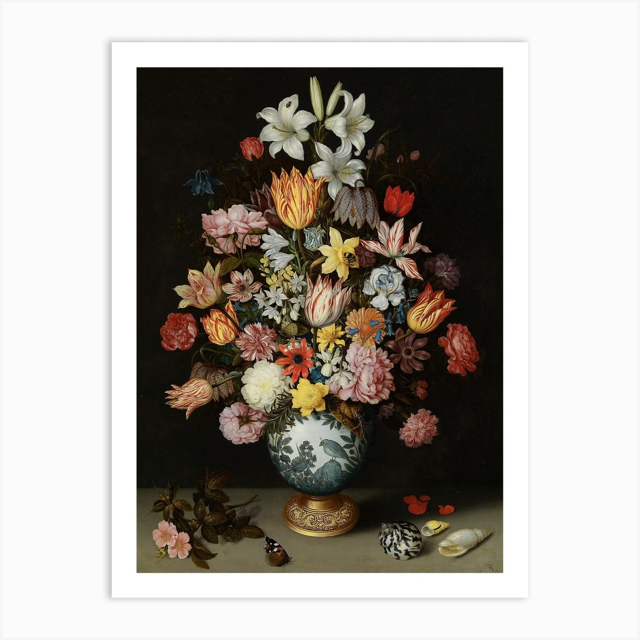 A Still Life Of Flowers In A Wanli Vase, Ambrosius Bosschaert the Elder Art Print by The National Gallery Art Prints and Posters