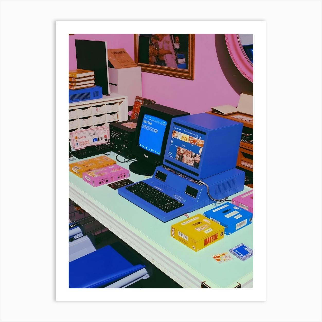 Computer Desk Art Print by Silverapple's Shop