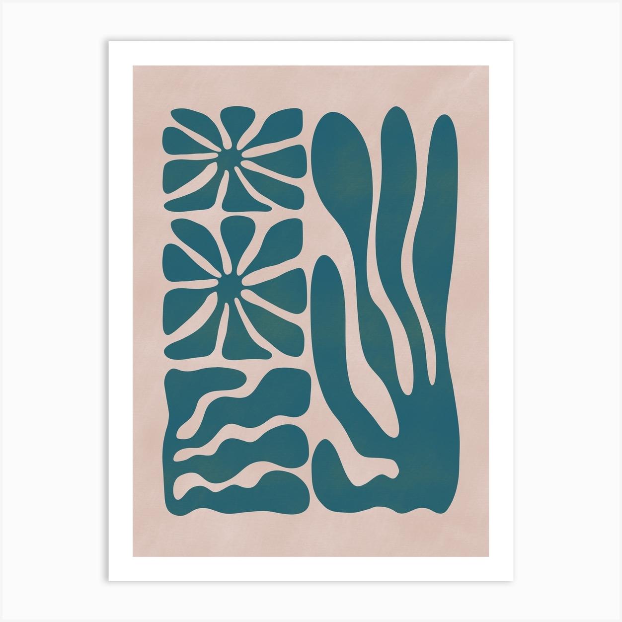 Floral Coral Cut Out Poster