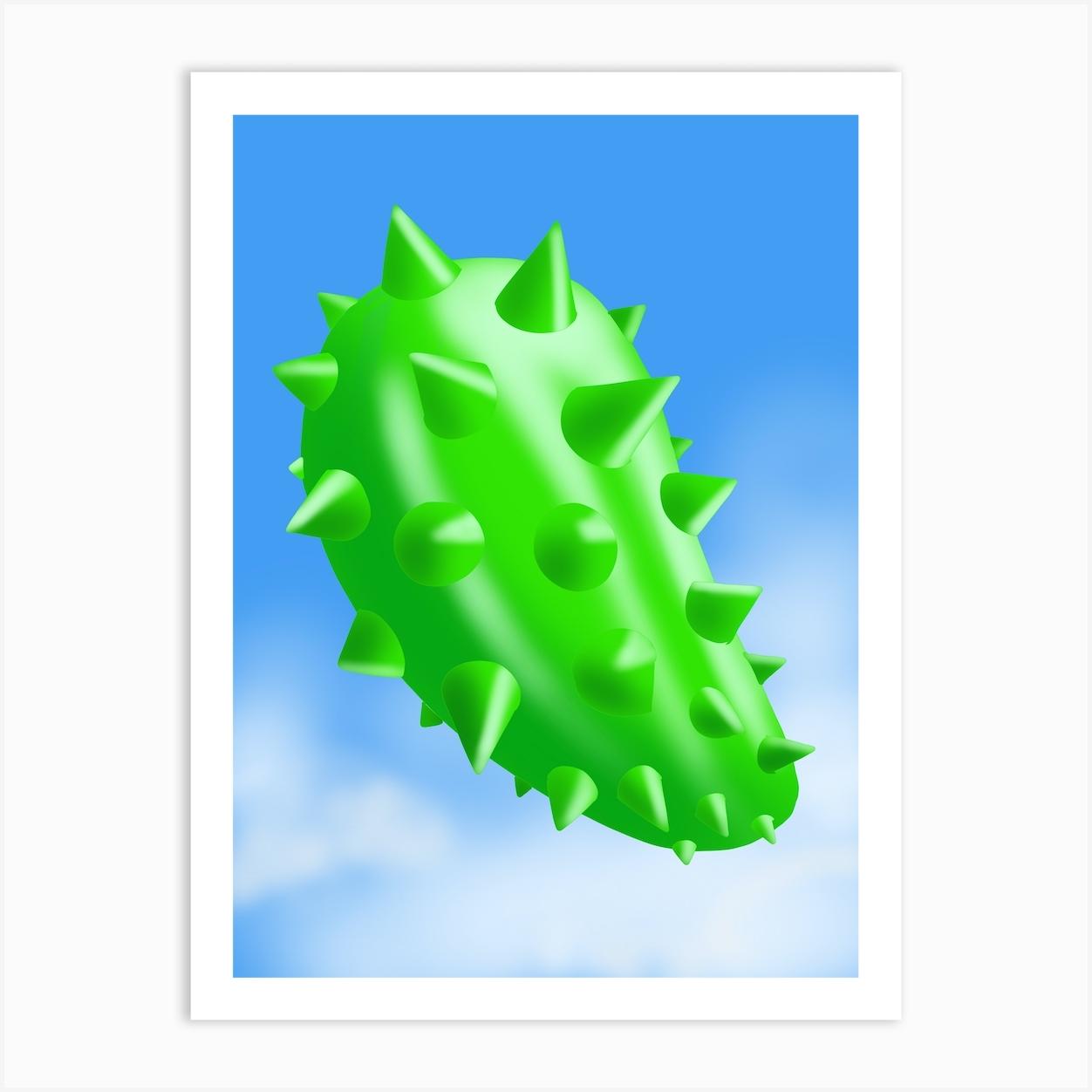 Digital Airbrush Nature - Cactus on Clouds 1 Art Print by Ferry Gouw