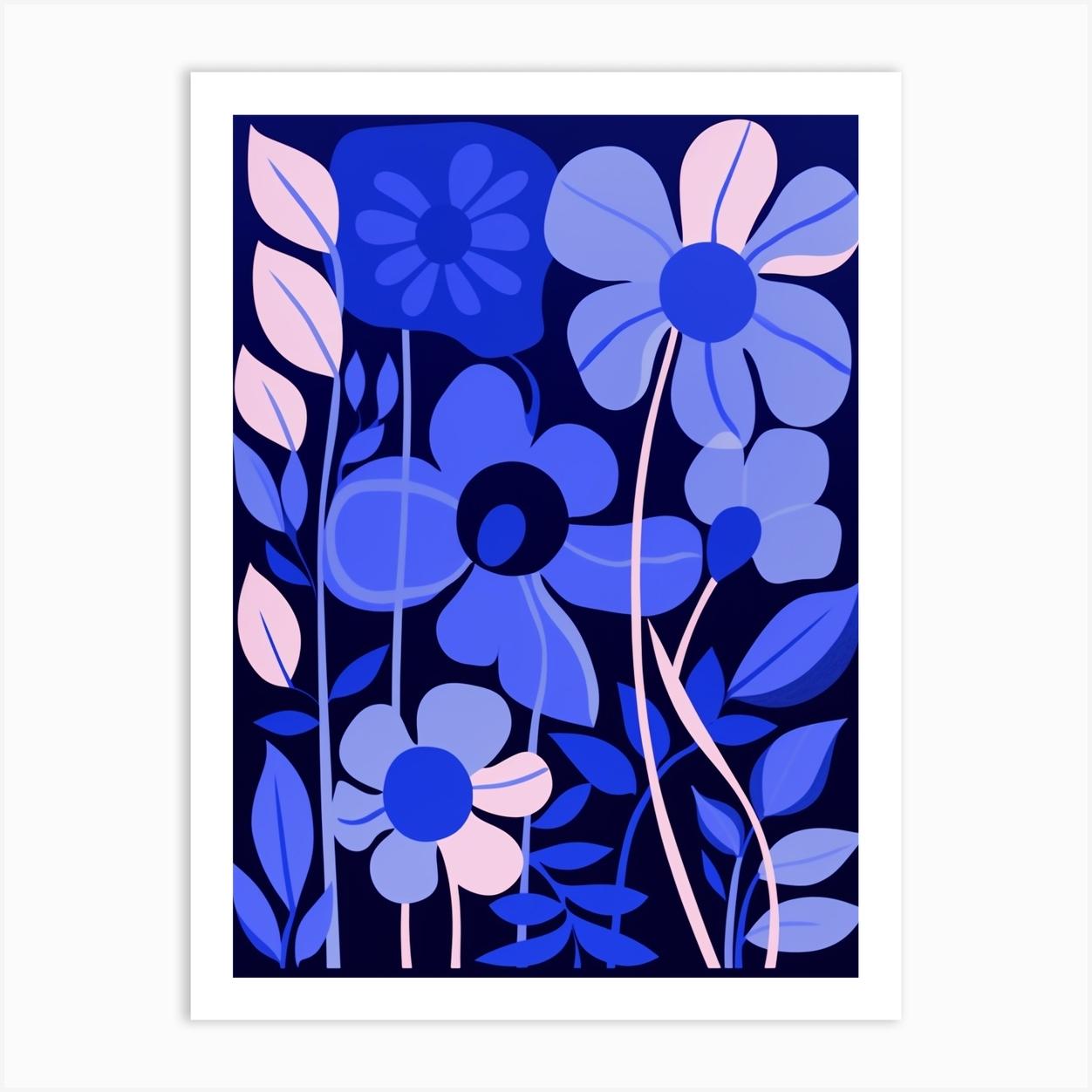 Blue Flower Illustration Lilac 5 Art Print by Botanic Studio