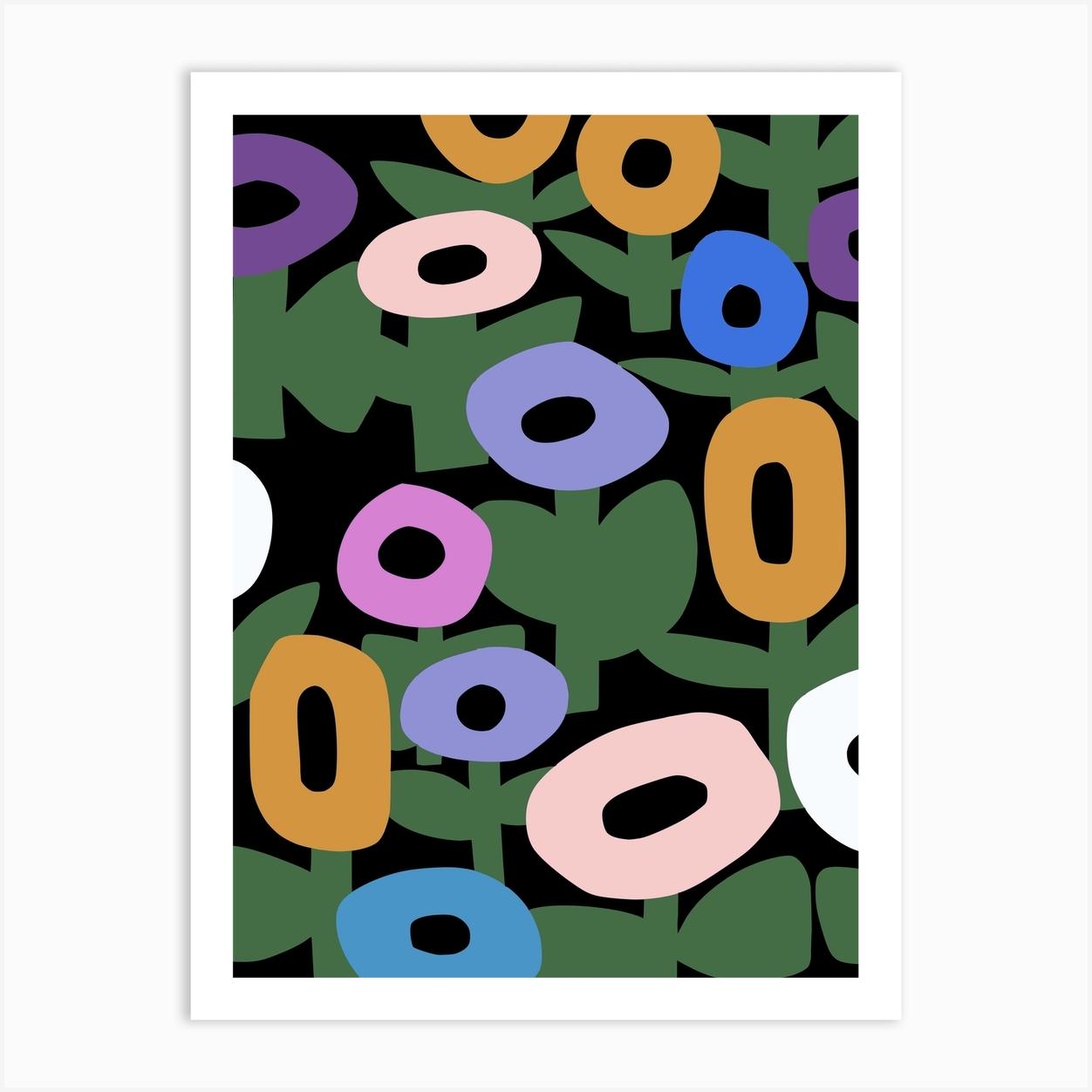 Whimsical Doughnut Bloom Art Print by Little Dean