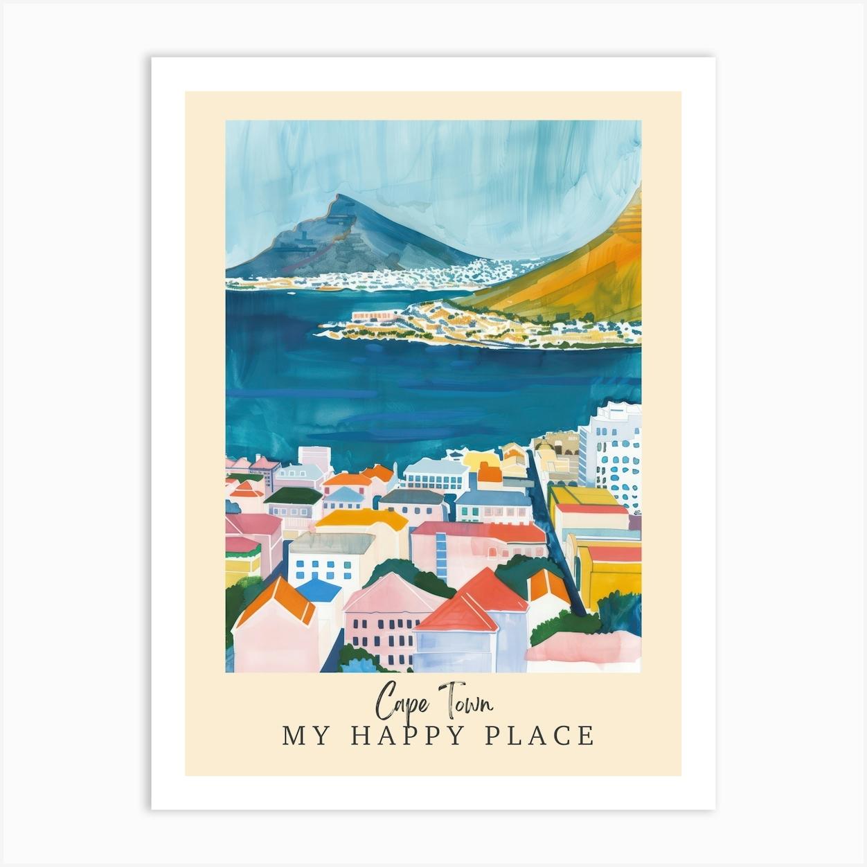 My Happy Place Cape Town 2 Travel Poster Art Print by Travel Poster Collection