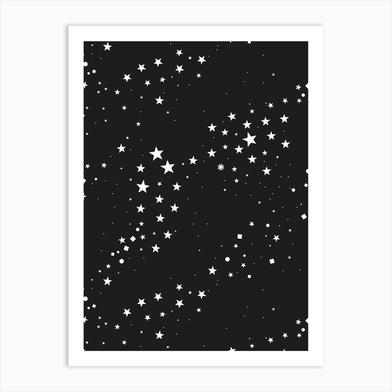 Stars And Square Art Print by Gulsen Gunel