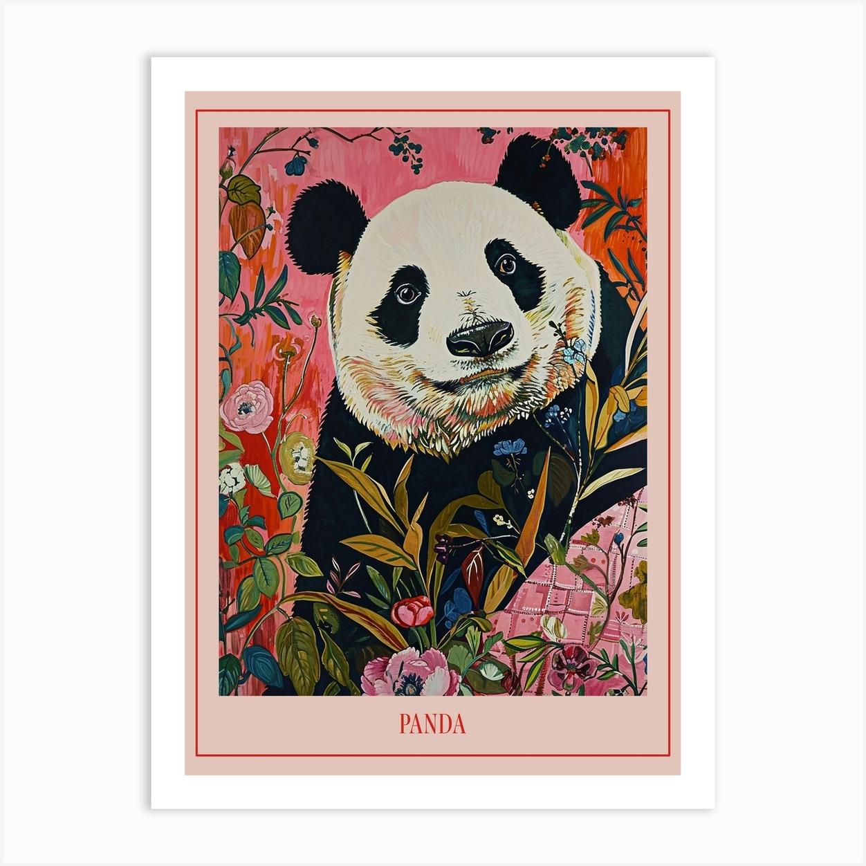 Floral Animal Painting Panda 1 Poster Art Print by Ritual Art Prints