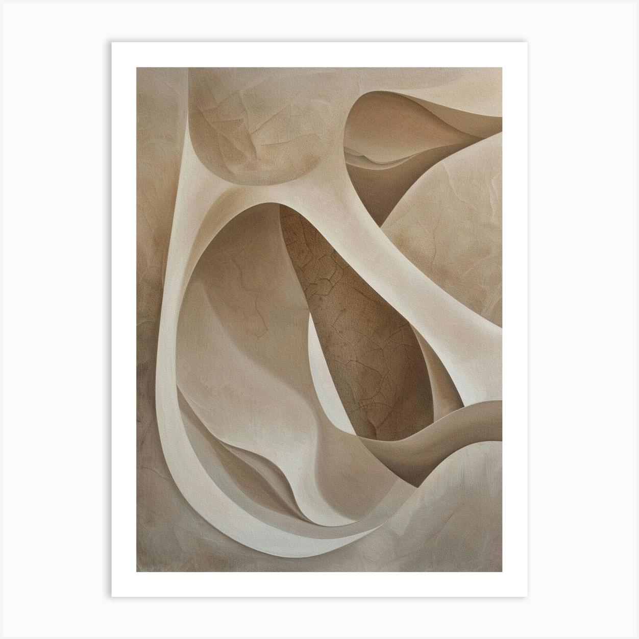 Poster Canvas Beige Abst 9 Art Print by Bilge Paksoylu