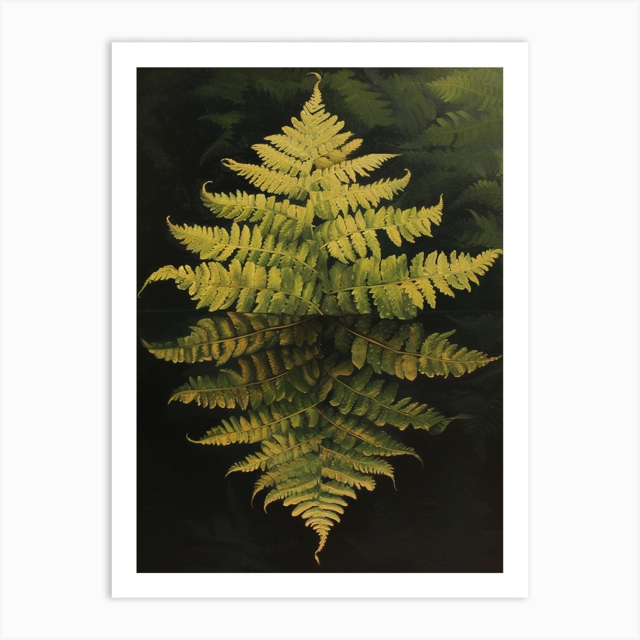 Upside Down Fern Painting 3 Art Print by Petal Pigments