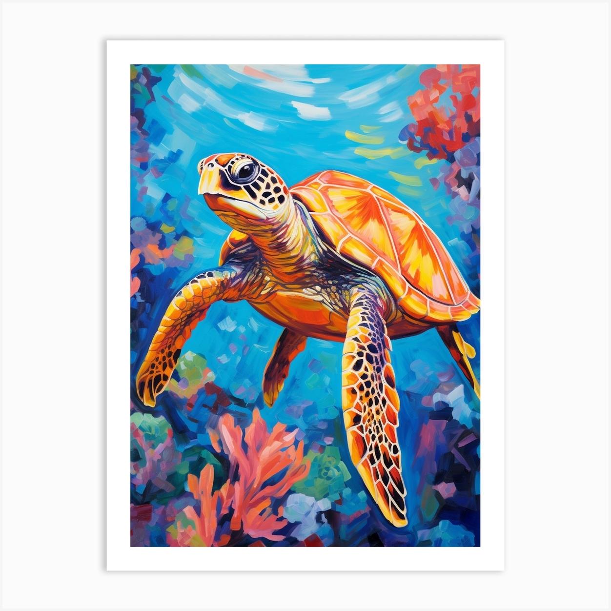 Sea Turtle Swimming 13 Art Print by Marine Masterpieces