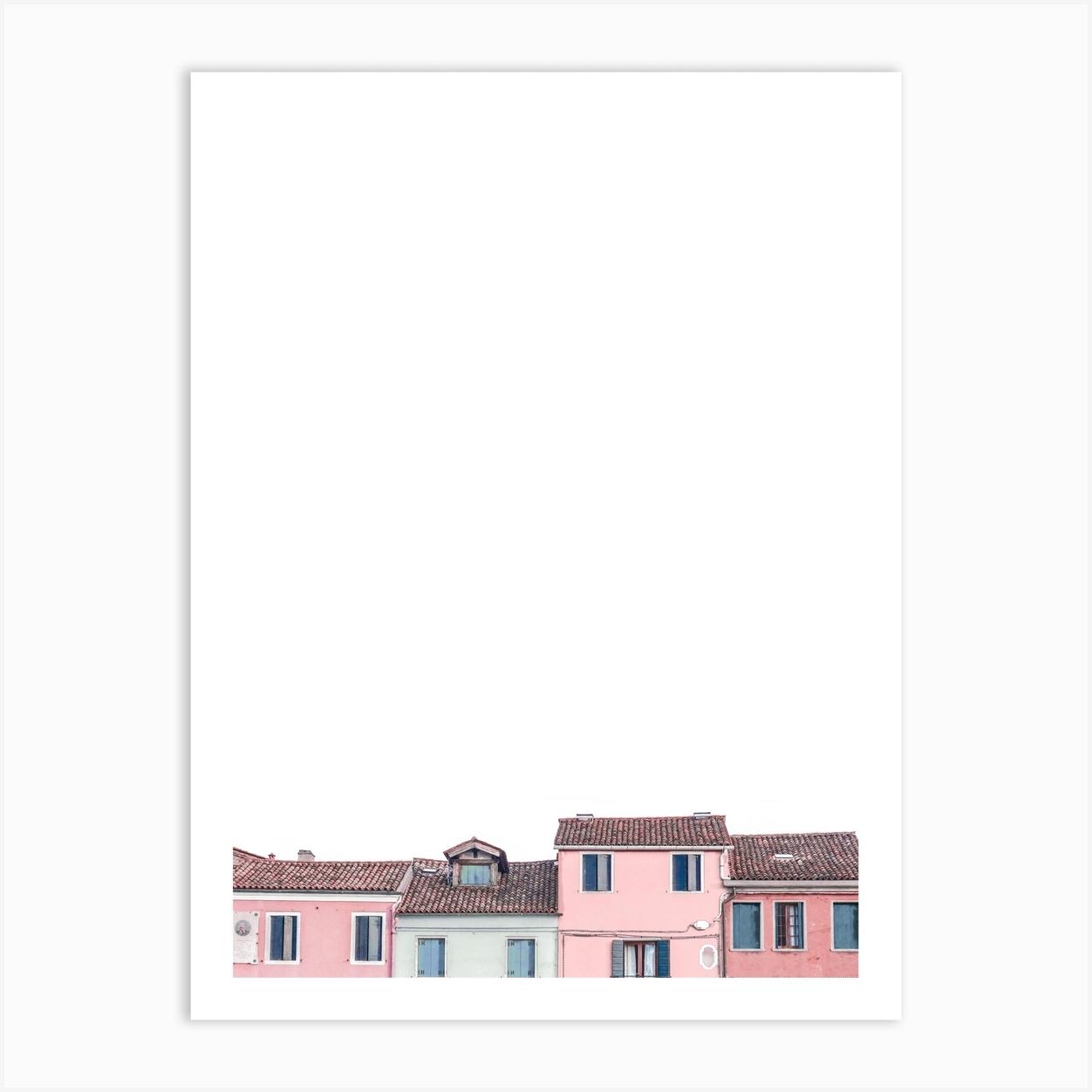 Colourful Houses Art Print by The Printable Studio