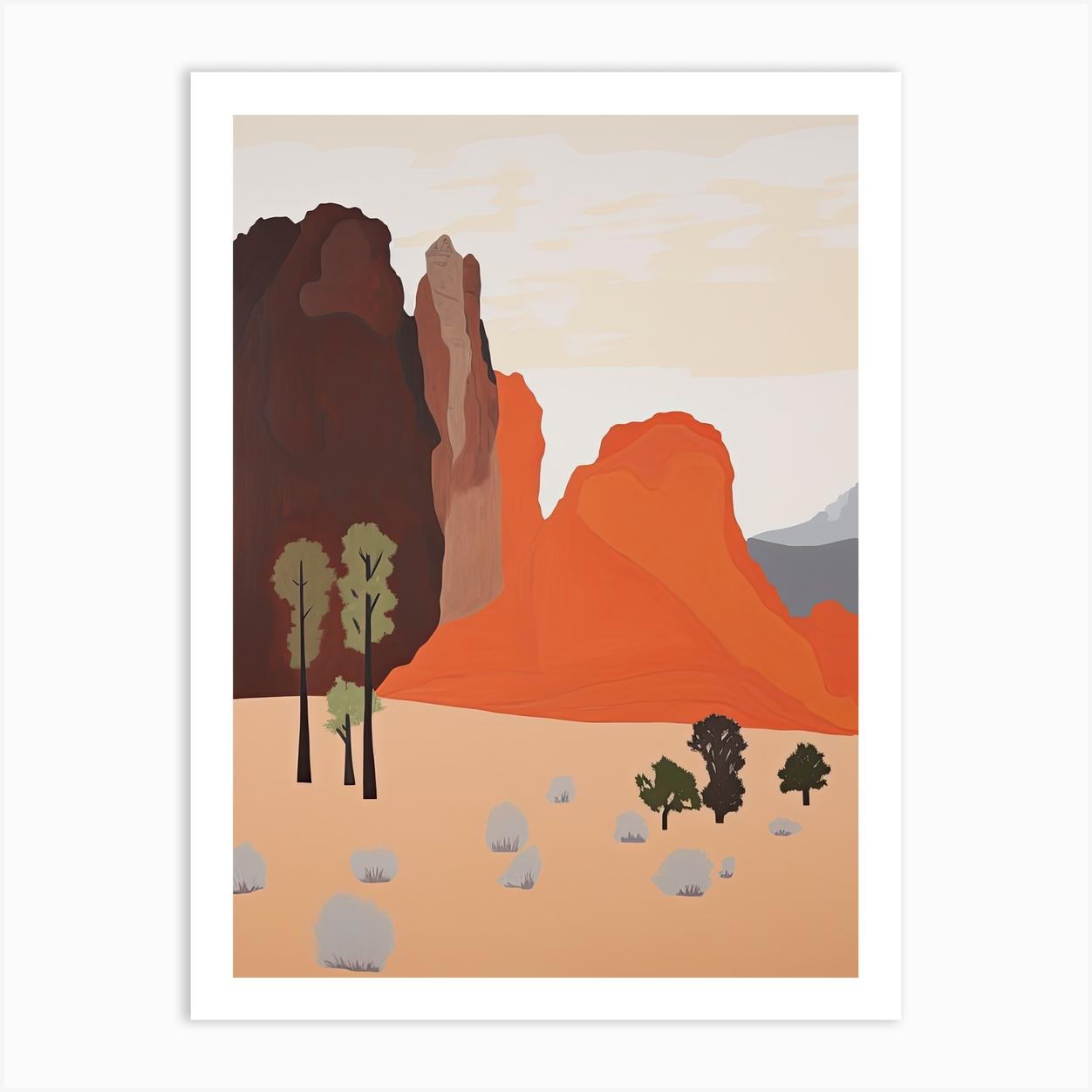 Gobi Desert Asia, Contemporary Abstract Illustration 3 Art Print by Blossom Boots