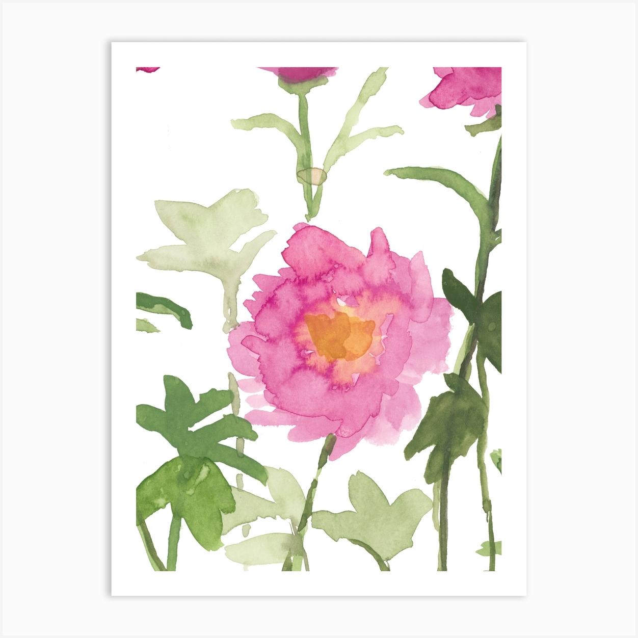 Garden Peonies Part 2 Art Print by Rachel Mercier