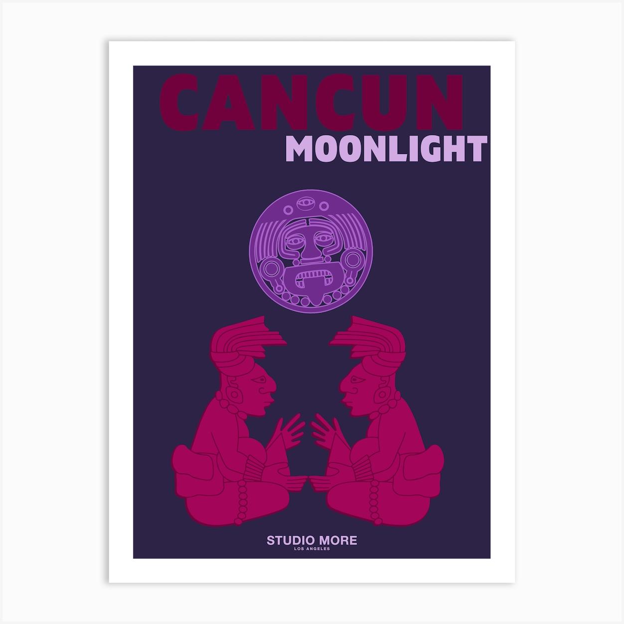 Cancun Moonlight Art Print by STUDIO MORE