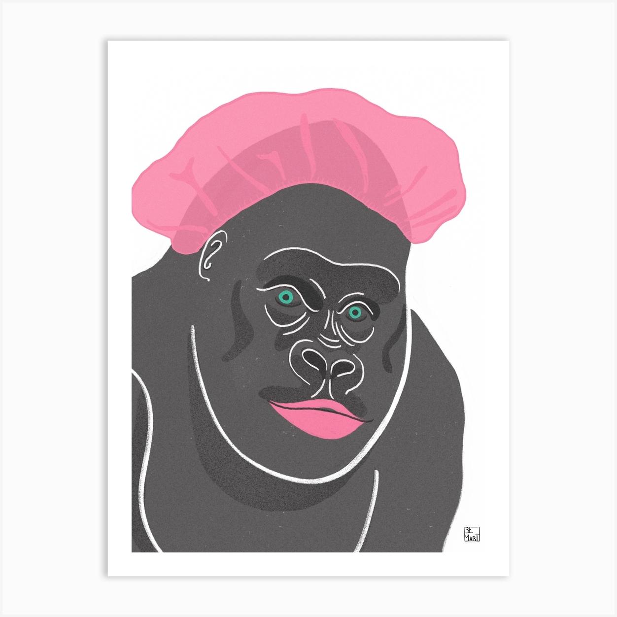 Gorilla With Shower Cap Poster