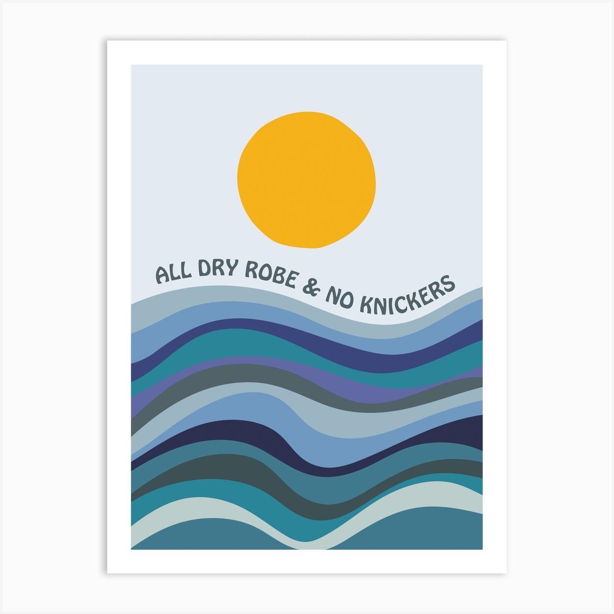 Colourful Abstract Wild Swimming All Dry Robe No Knickers Art Print by VN Designs