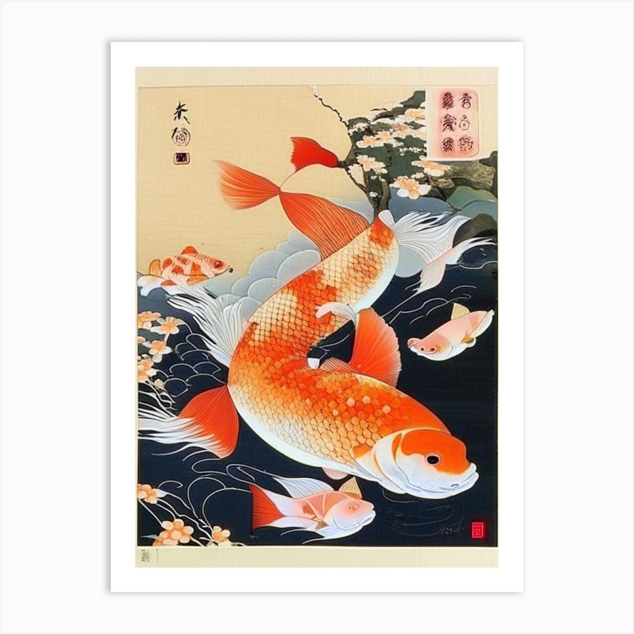 【prima art】プリマアート　鯉 Kawarimono Koi Fish Ukiyo E Style Japanese Art Print by Koi