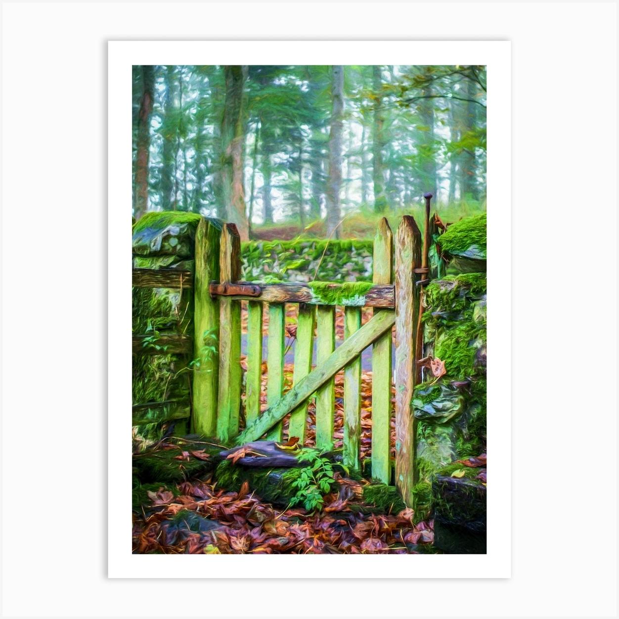 The Garden Gate In Autumn Art Print by Paul J Bucknall