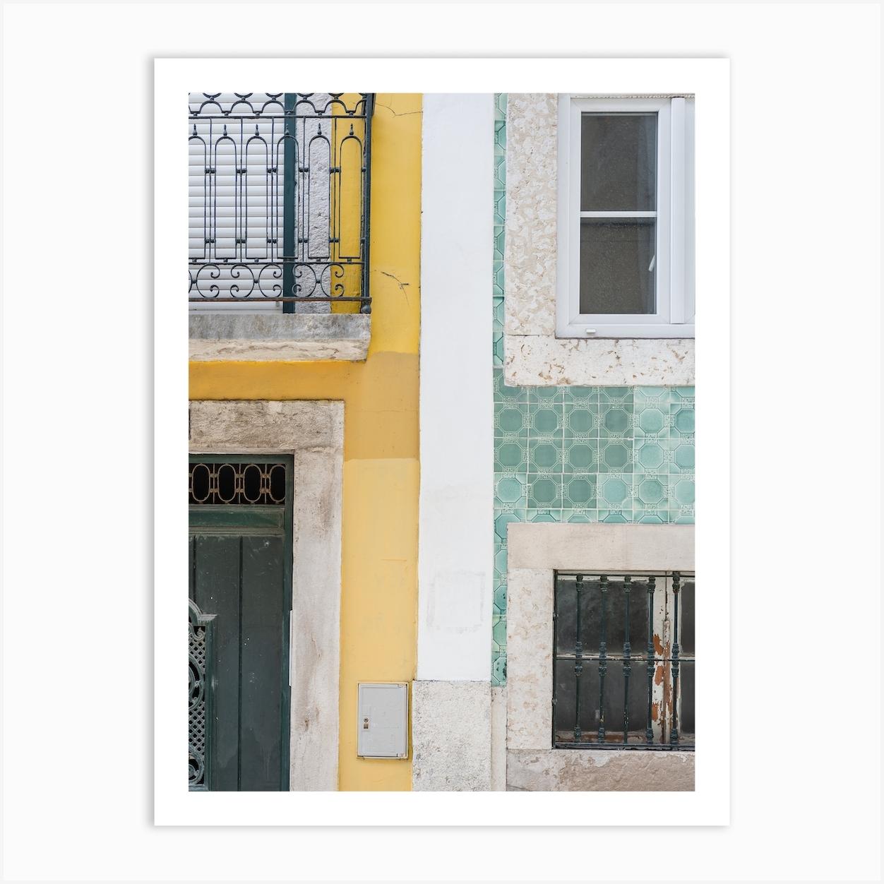 Yellow And Green House Wall Art Print by Photos By Ville