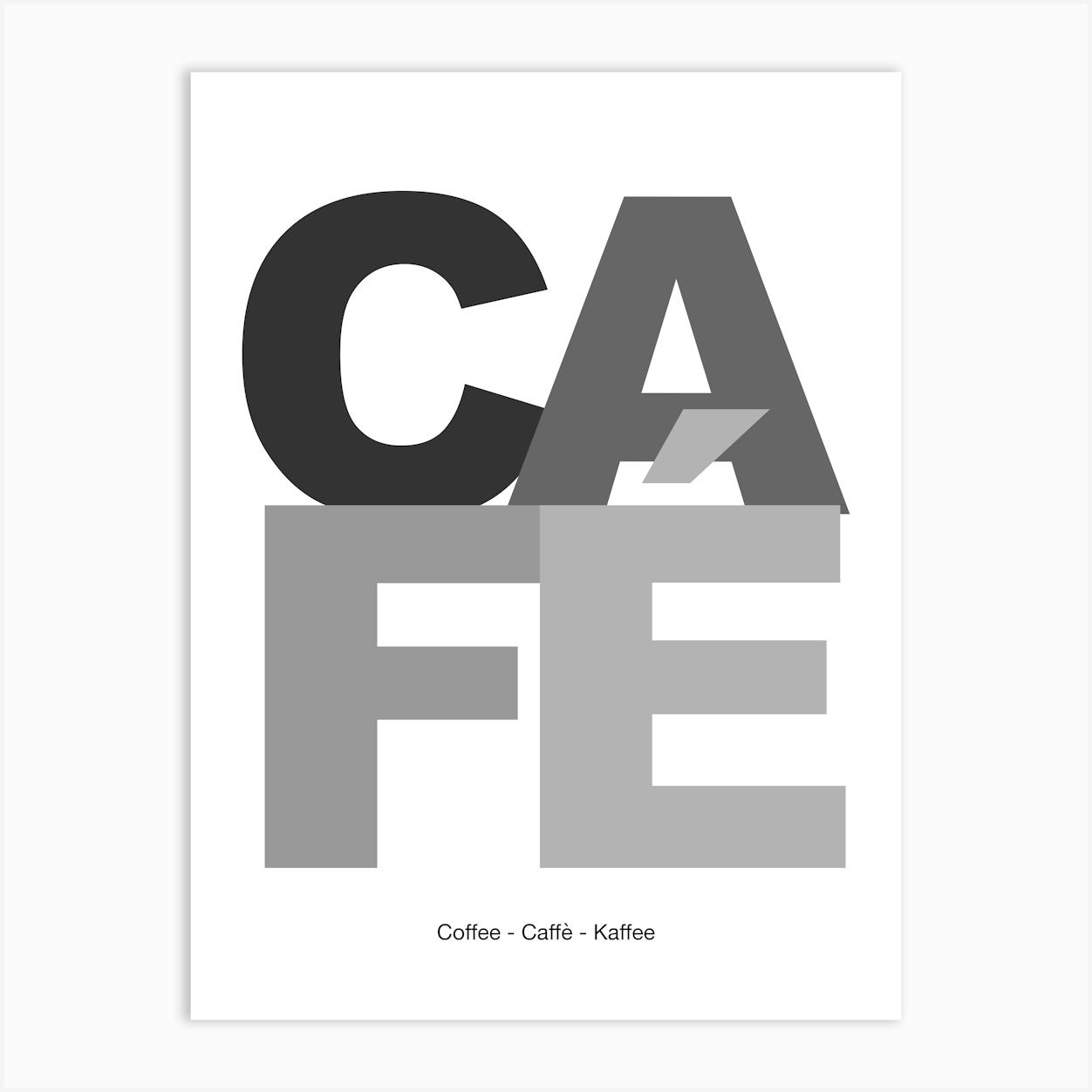 Coffee Cafe Typography Gift Kitchen Idea Art Print by Mambo