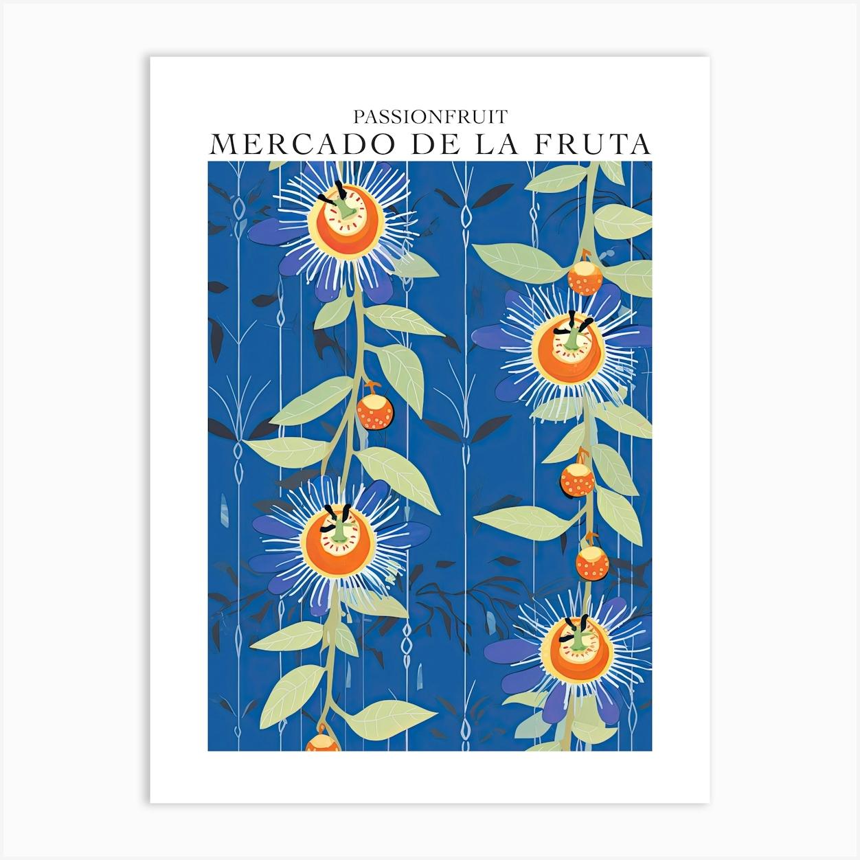 Mercado De La Fruta Passionfruit Illustration 3 Poster Art Print by Colourful Harvest