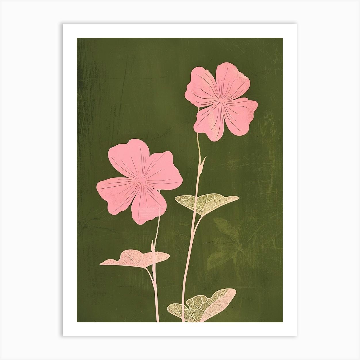 Pink & Green Nasturtium 2 Art Print by Botanic Studio