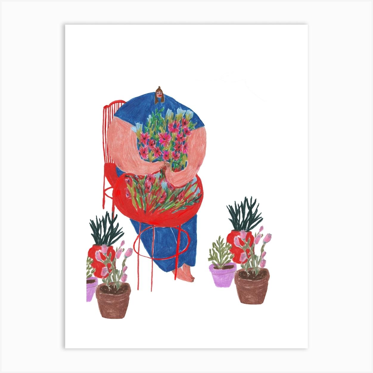 The Girl At The Table Art Print by BITSIFIND