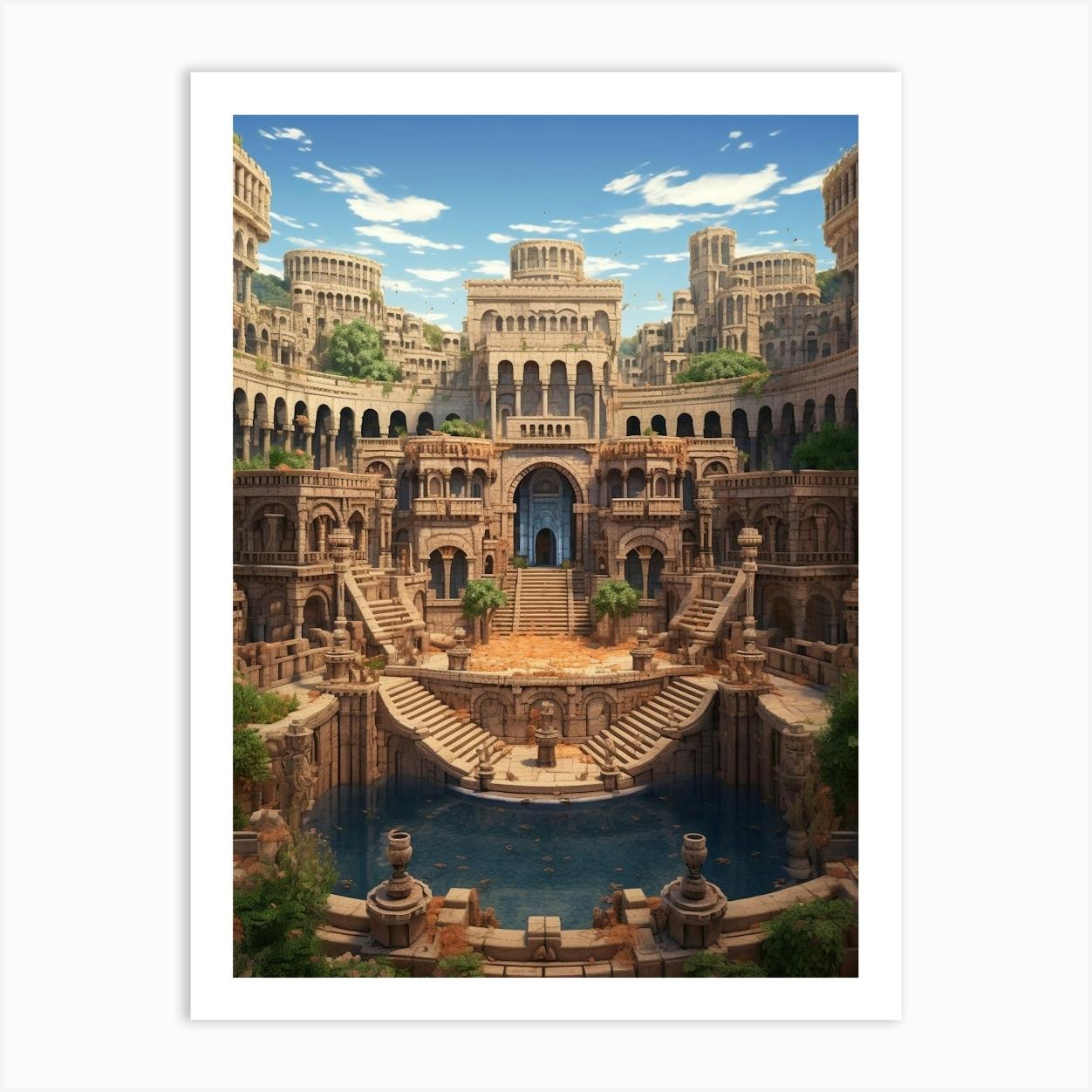 Aspendos Theater Pixel Art 1 Art Print by PixelPerfect