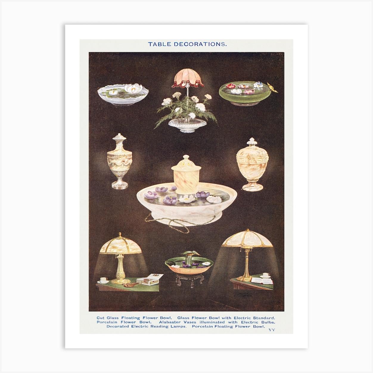 Table Decorations Cut Glass Floating Art Print by Fy! Classic Art Prints and Posters