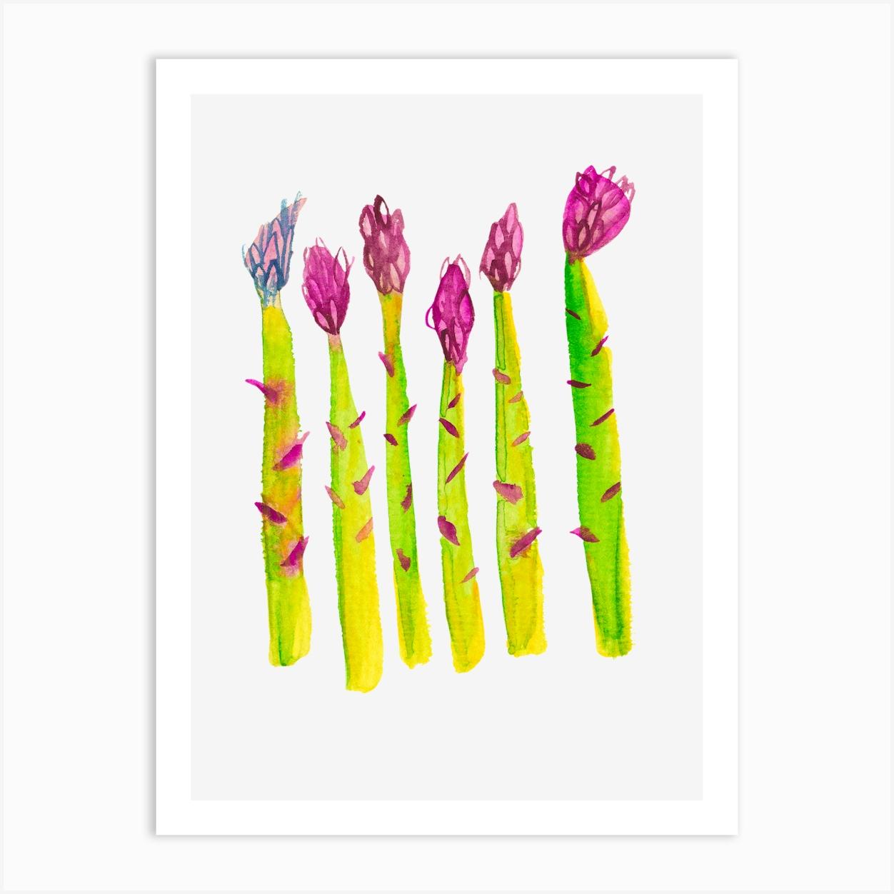 Asparagus Art Print by DKMYDESIGNS