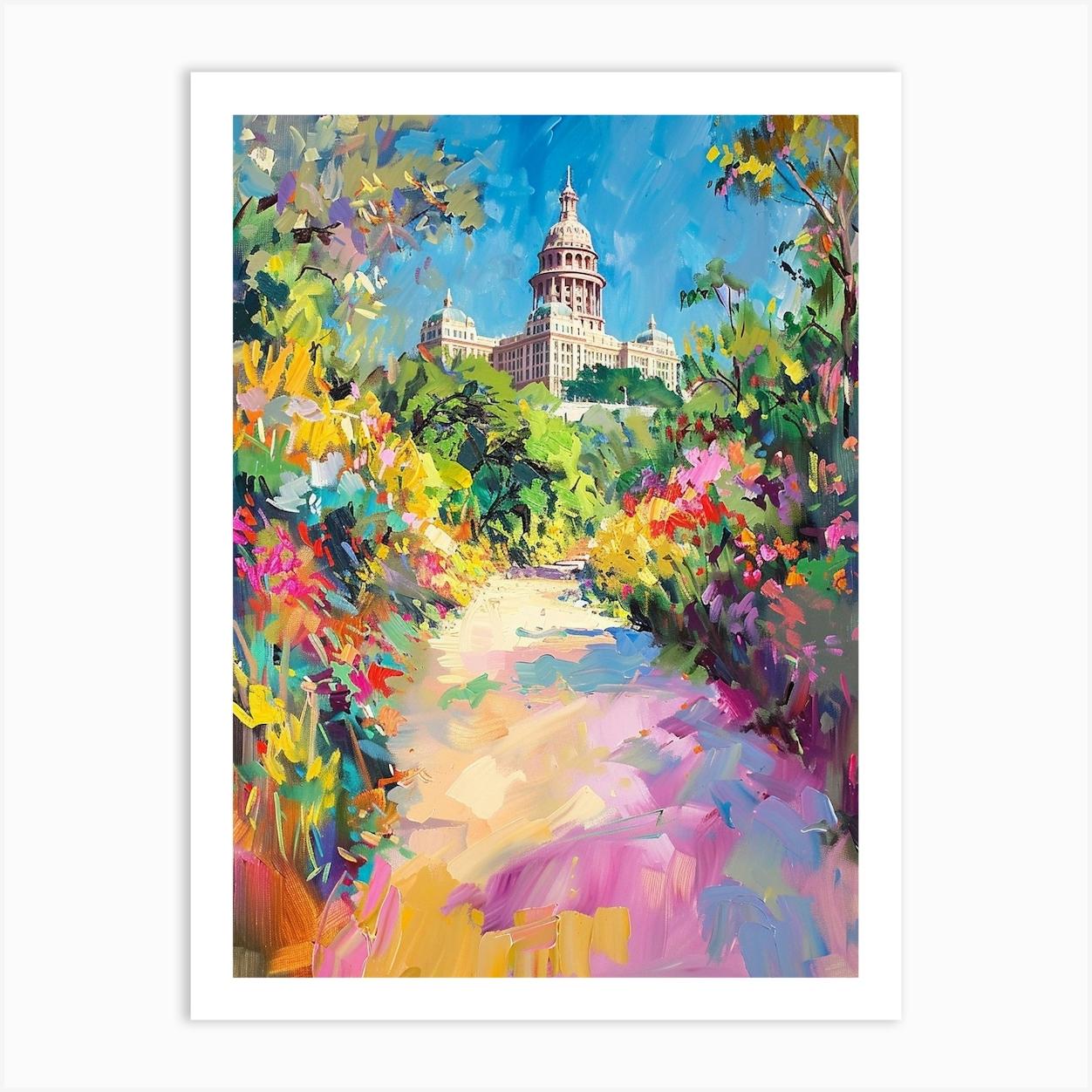 The Texas State Capitol Austin Texas Oil Painting 1 Art Print by PixelPerfect